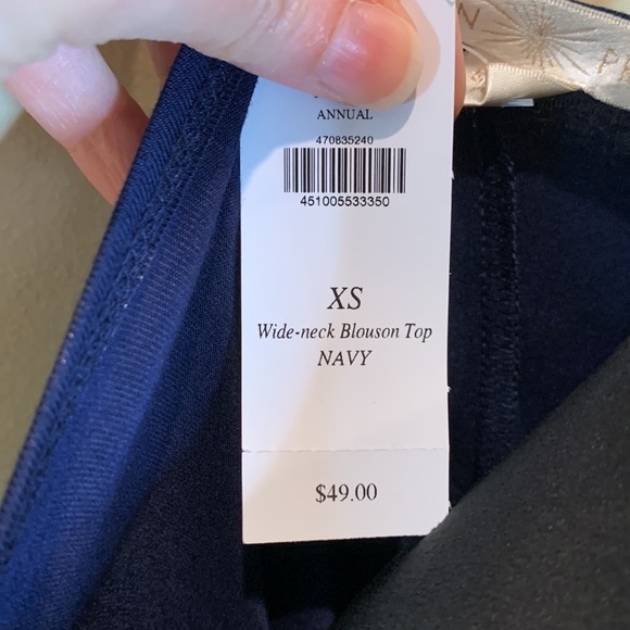 NWT BOSTON PROPER wide neck blouson top - Picture 4 of 6